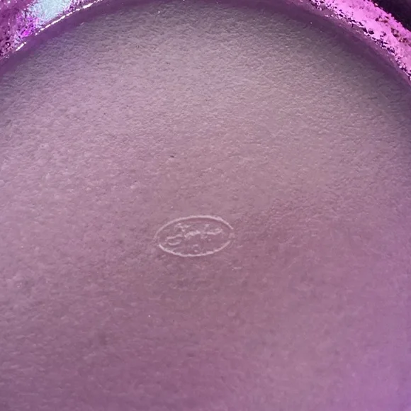 Fenton Violet Glass REPLACEMENT BASE Stand For 2001 Willow Green Opalescent Vase - Picture 13 of 16